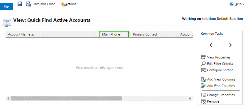Microsoft Dynamics 365 Quick Find Active Accounts