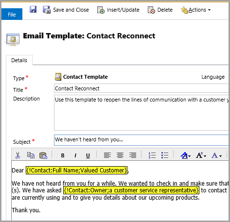 Dynamics 365 screen grab