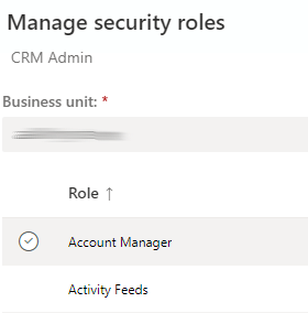 Choose security roles