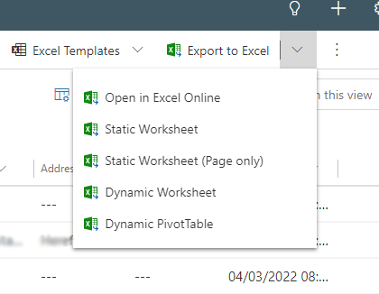 Export to Excel Dynamics 365