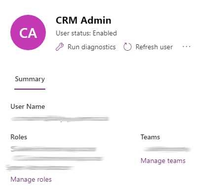 Manage roles link