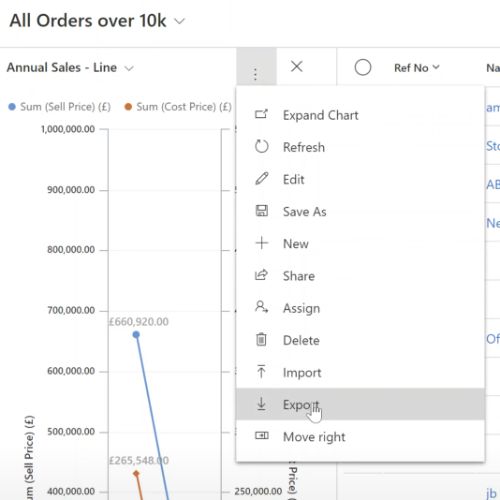export chart settings to XML