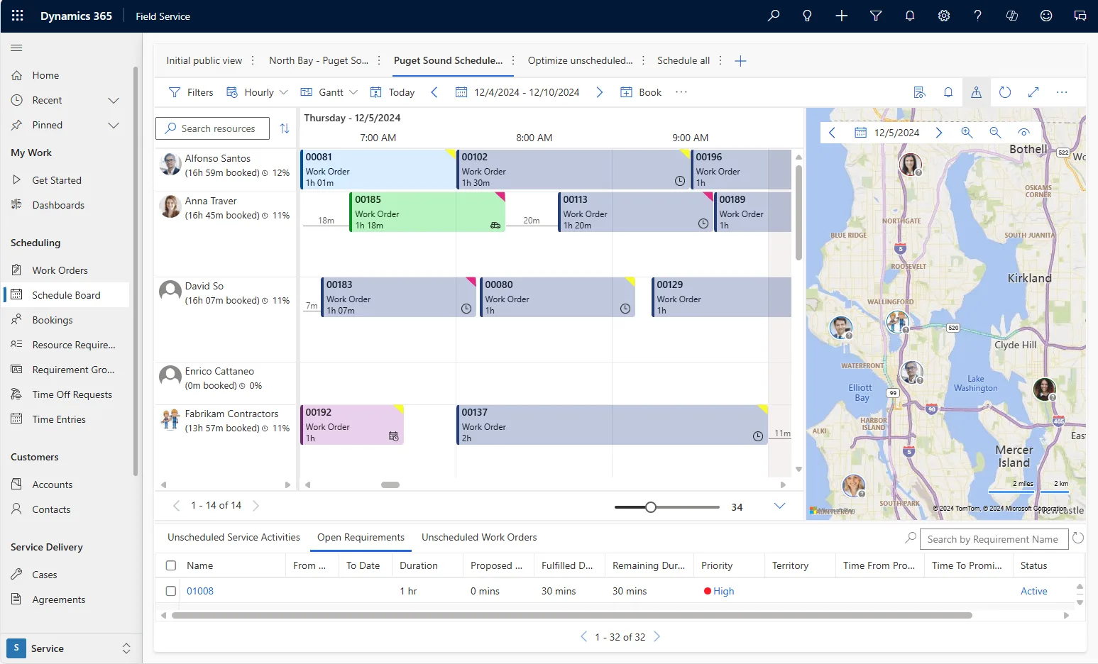 Dynamics Field Service Features : Schedule Board