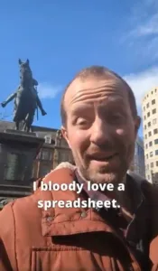 Still of video on when to use a spreadsheet for business tasks versus a full system